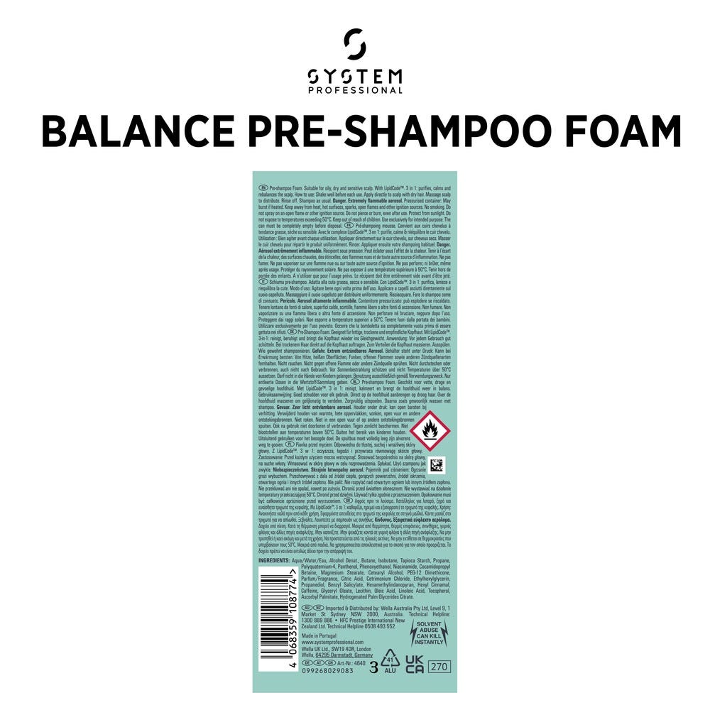 System Professional LipidCode Balance Pre-Shampoo Foam 200 ml