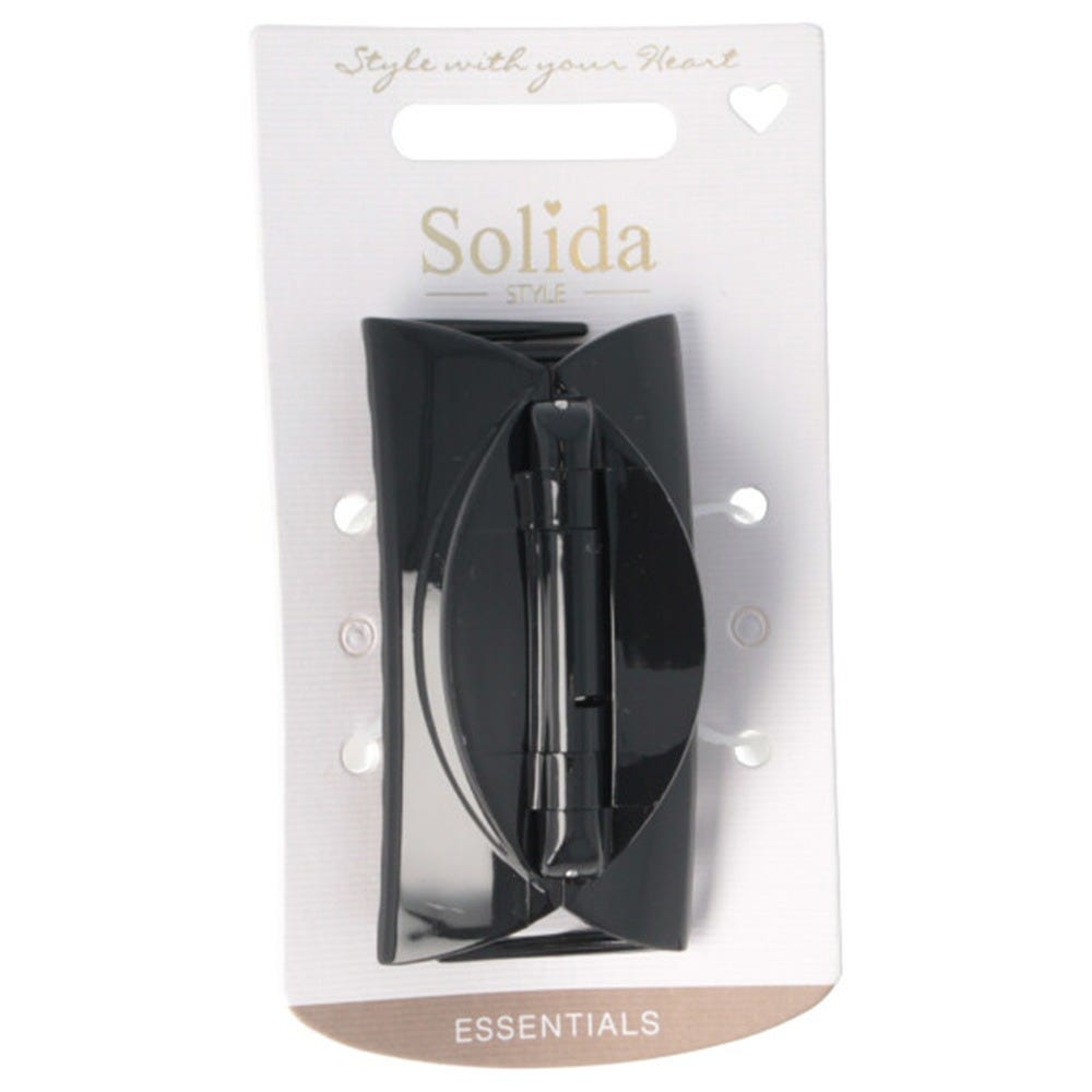 Solida Haarklammer schwarz flach klein shiny