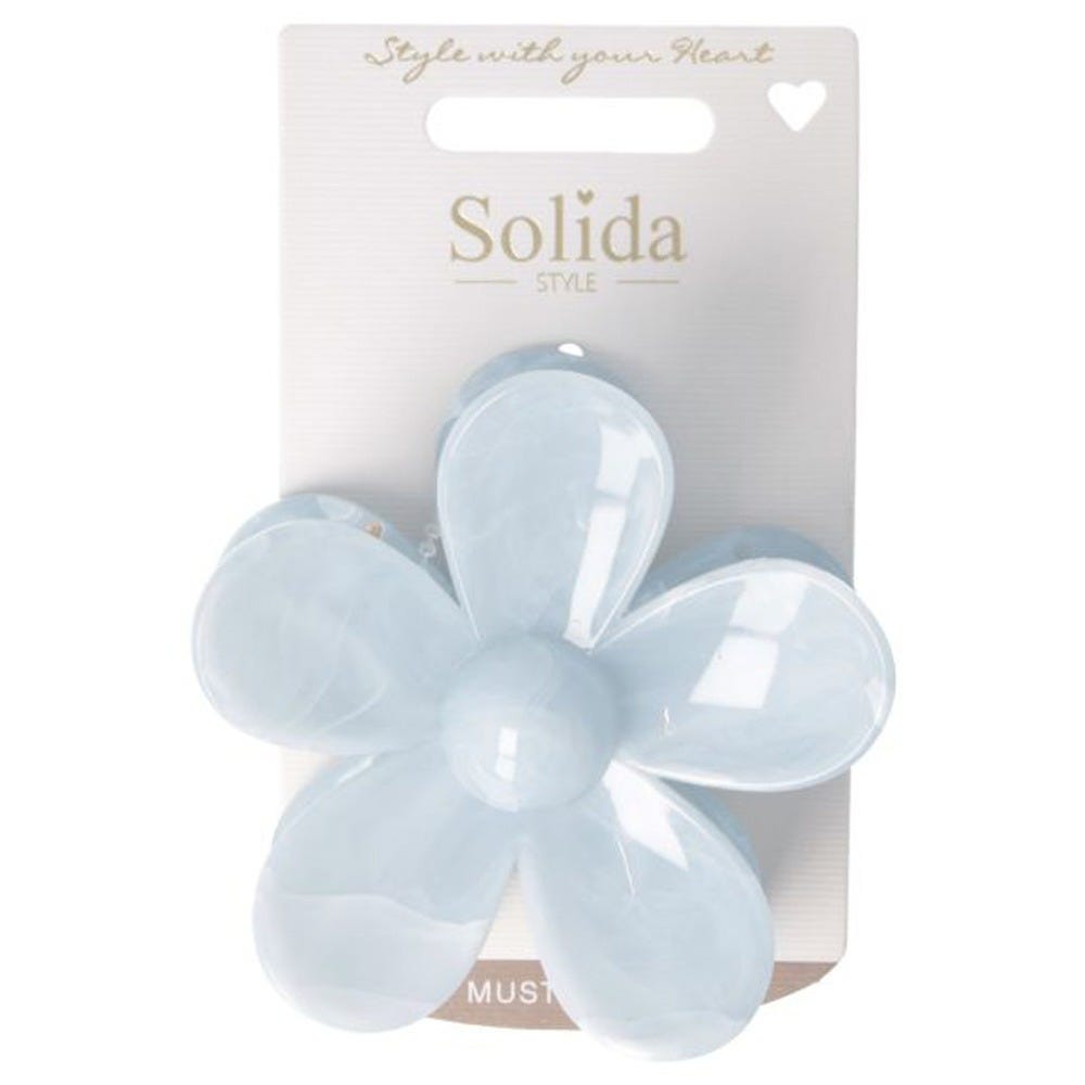 Solida Haarklammer Blume blau 