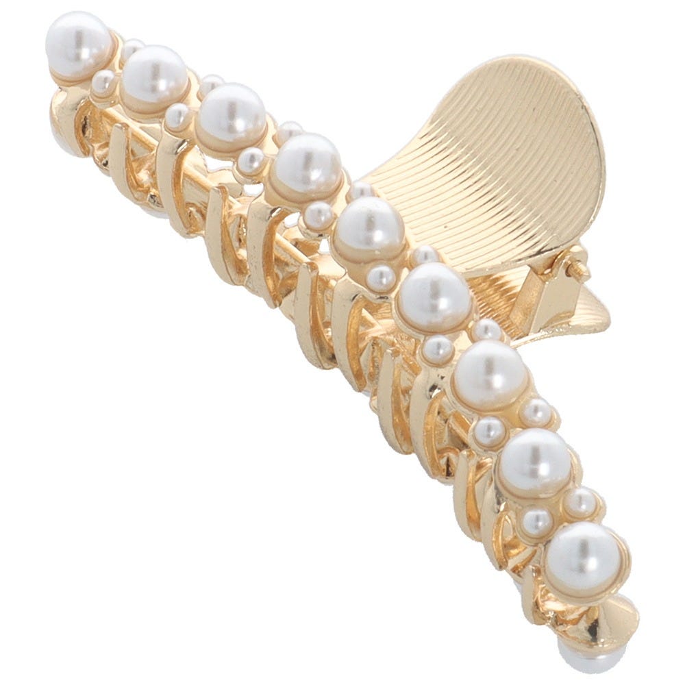 Solida Haarklammer gold mit Perle