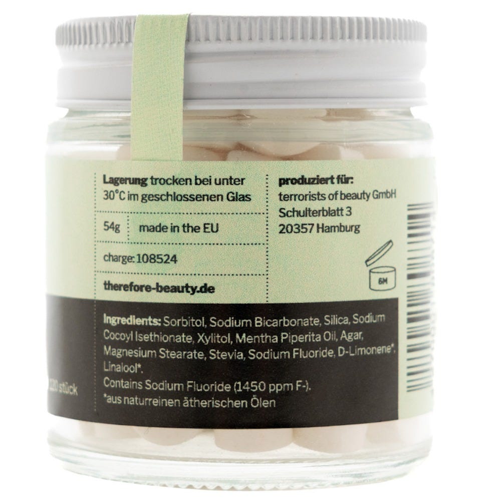 therefore beauty Tooth Tabs 002 mit Minze + Fluorid 54 g