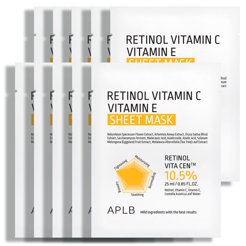 APLB Retinol Vitamin C Vitamin E Sheet Mask 10 stück
