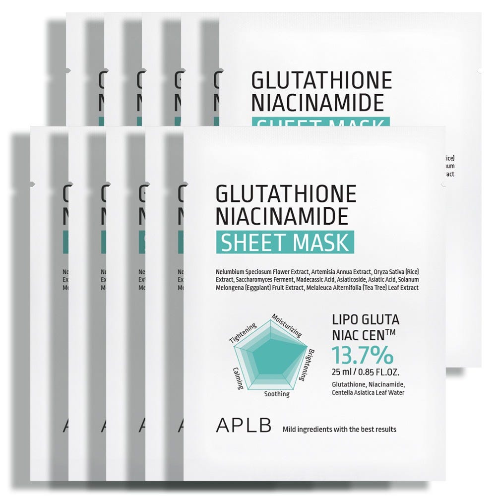 APLB Glutathione Niacinamide Sheet Mask 10 stück