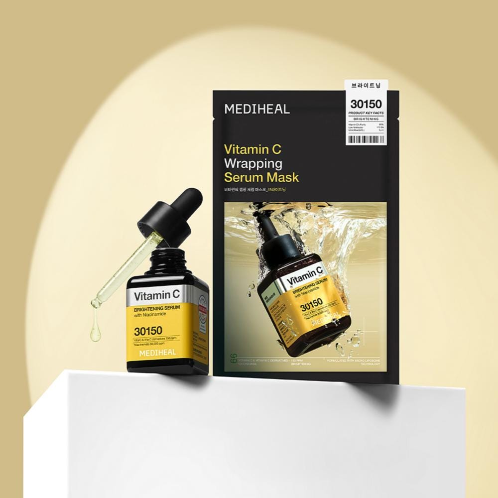 MEDIHEAL Vitamin C Wrapping Serum Mask Brightening 10 Stück