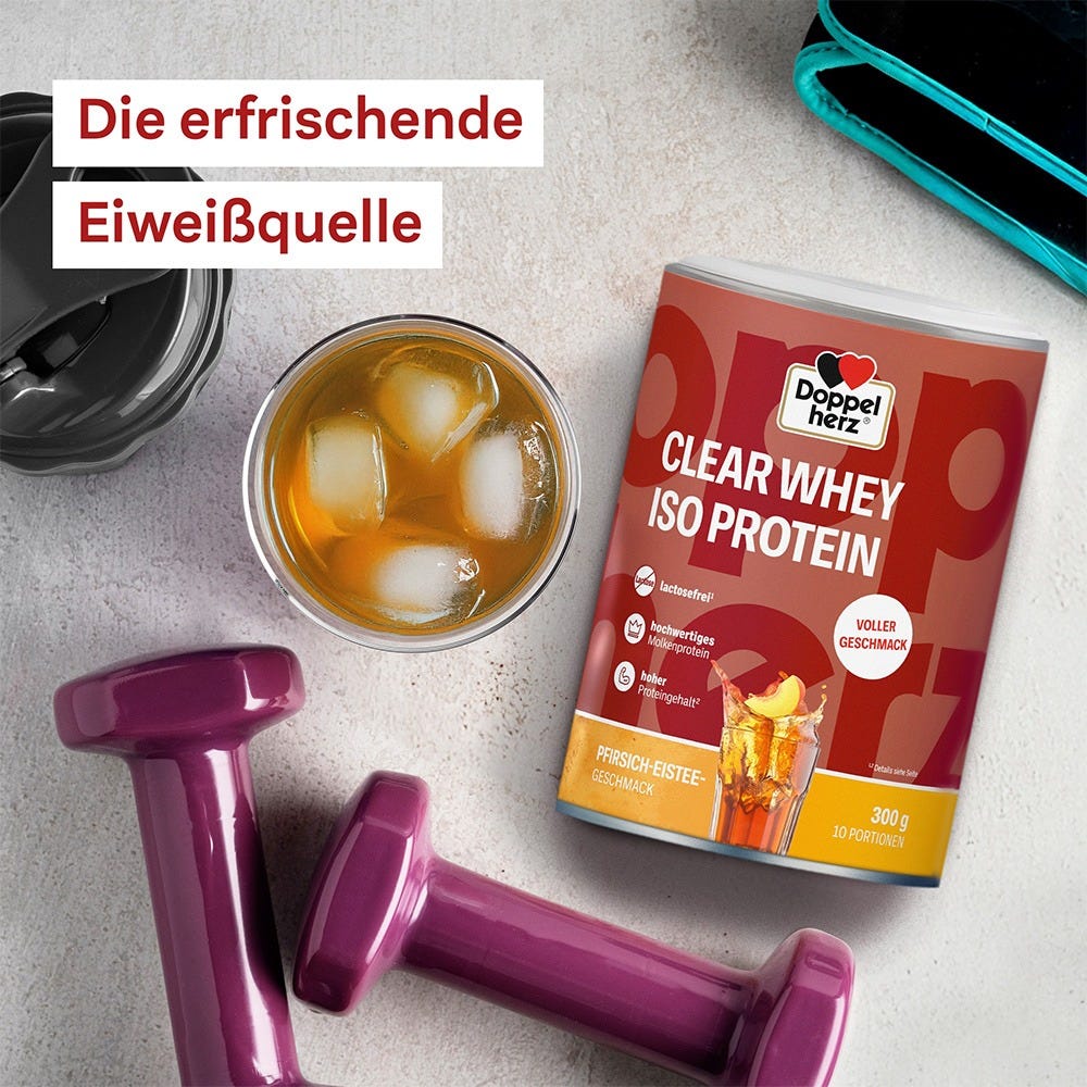 Doppelherz Clear Whey Iso Protein Pfirsich-Eistee 300 g