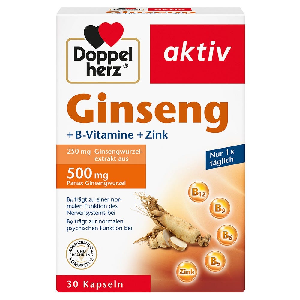 Doppelherz Ginseng 250 + B-Vitamine + Zink 30 Stück