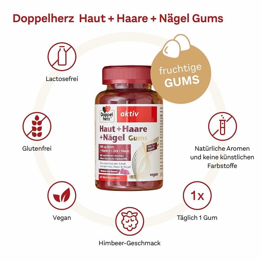Doppelherz Haut + Haare + Nägel Gums 60 Stück