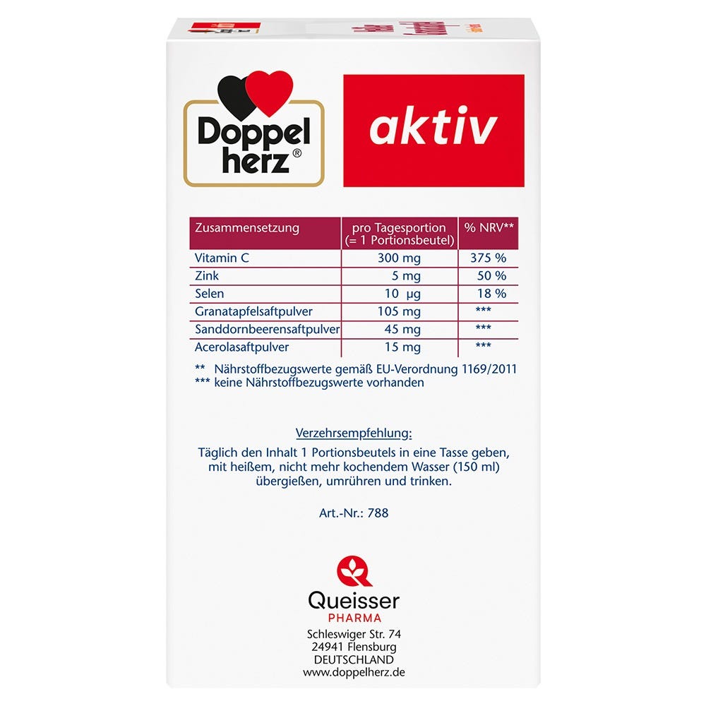 Doppelherz Heißer Granatapfel mit Sanddorn + Acerola 10 Stück