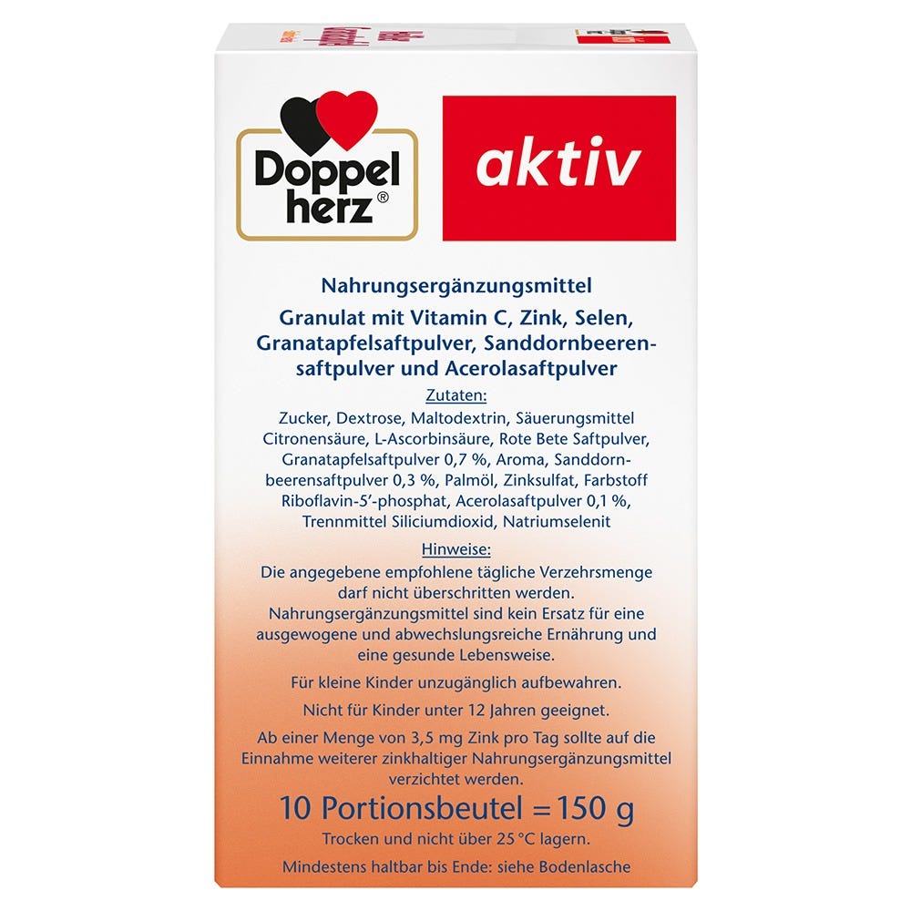 Doppelherz Heißer Granatapfel mit Sanddorn + Acerola 10 Stück