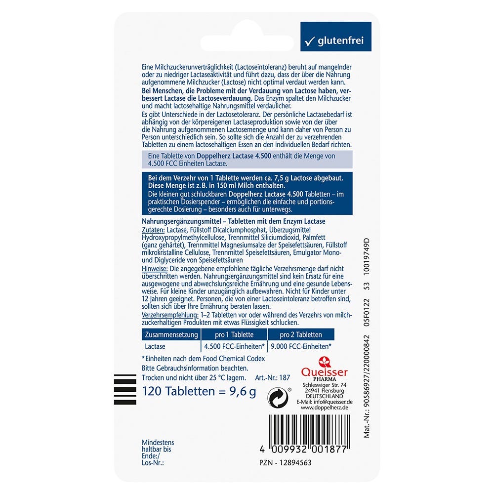 Doppelherz Lactase 4.500 120 Stück