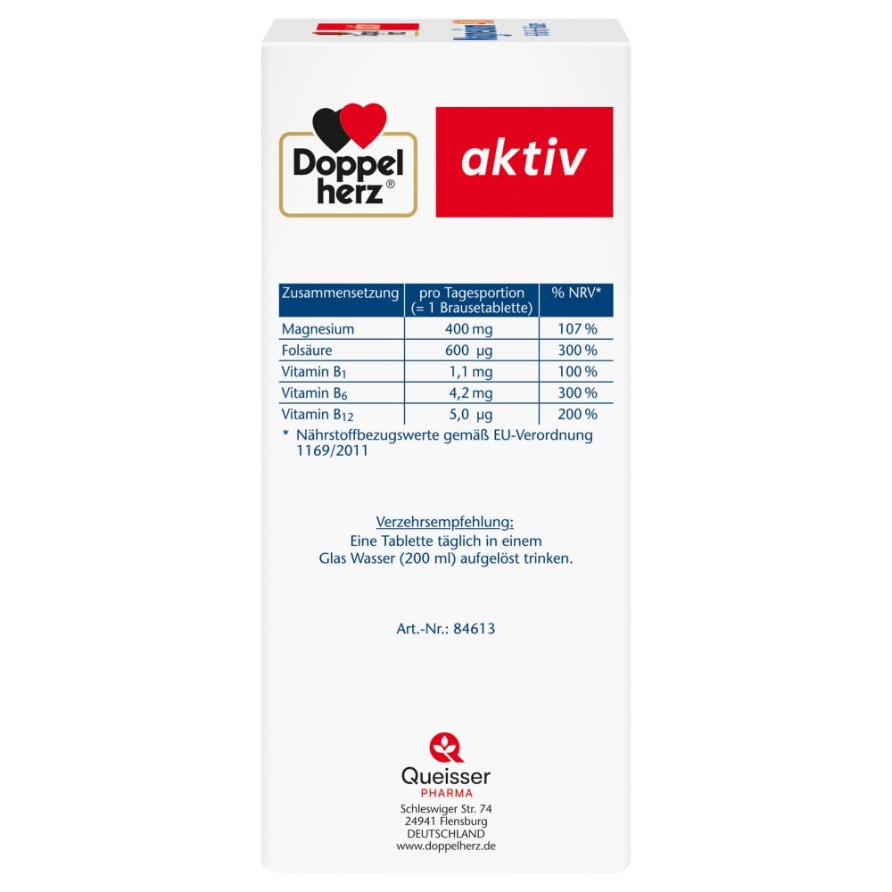 Doppelherz Magnesium 400 + B-Komplex + Folsäure Brausetabletten  6x15 Stück
