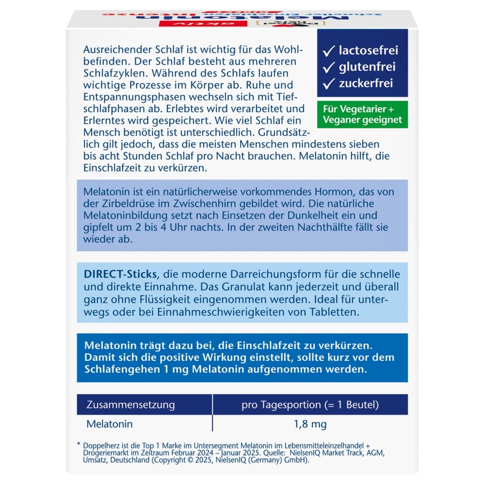 Doppelherz Melatonin Intense Direct 20 Stück