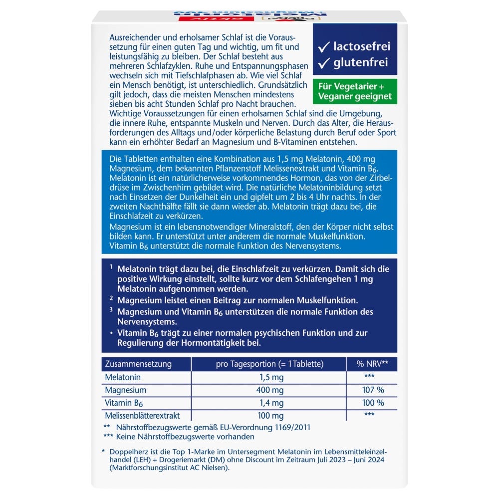 Doppelherz Melatonin + Magnesium 400 30 Stück