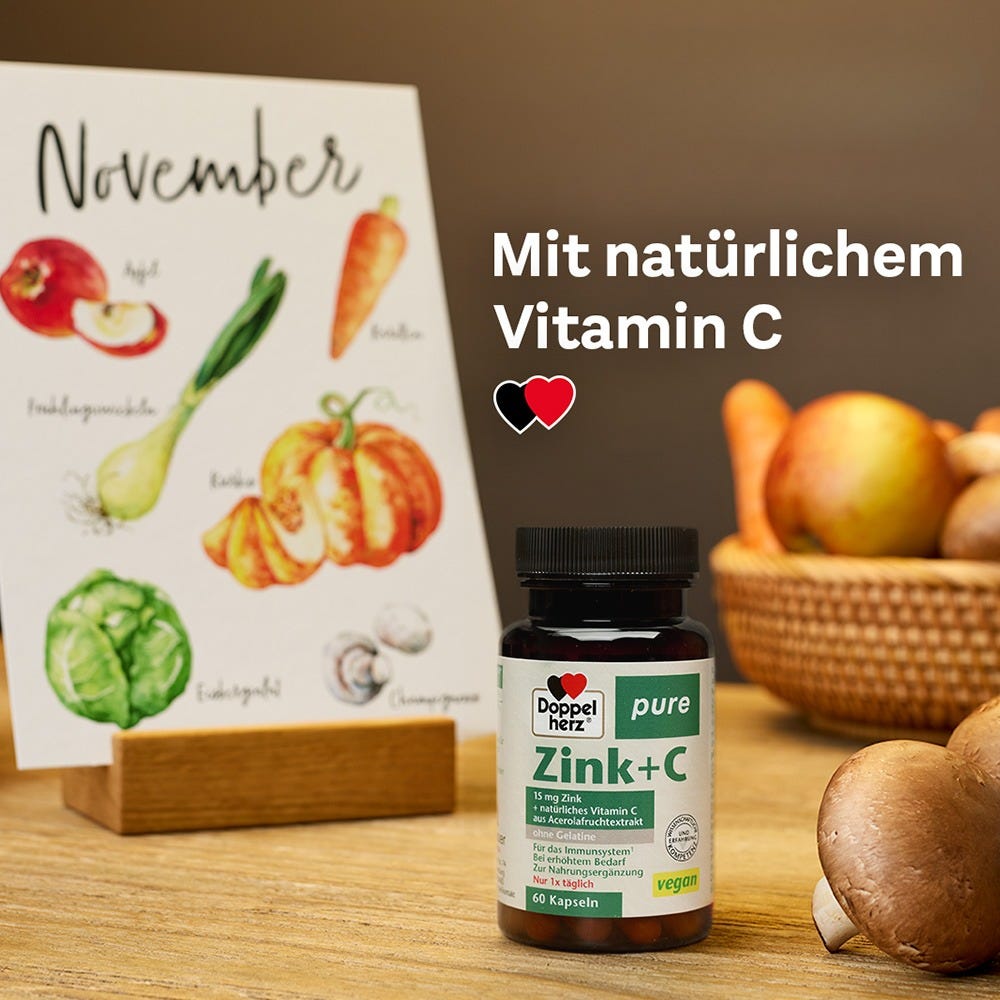 Doppelherz pure Zink + C 60 Stück