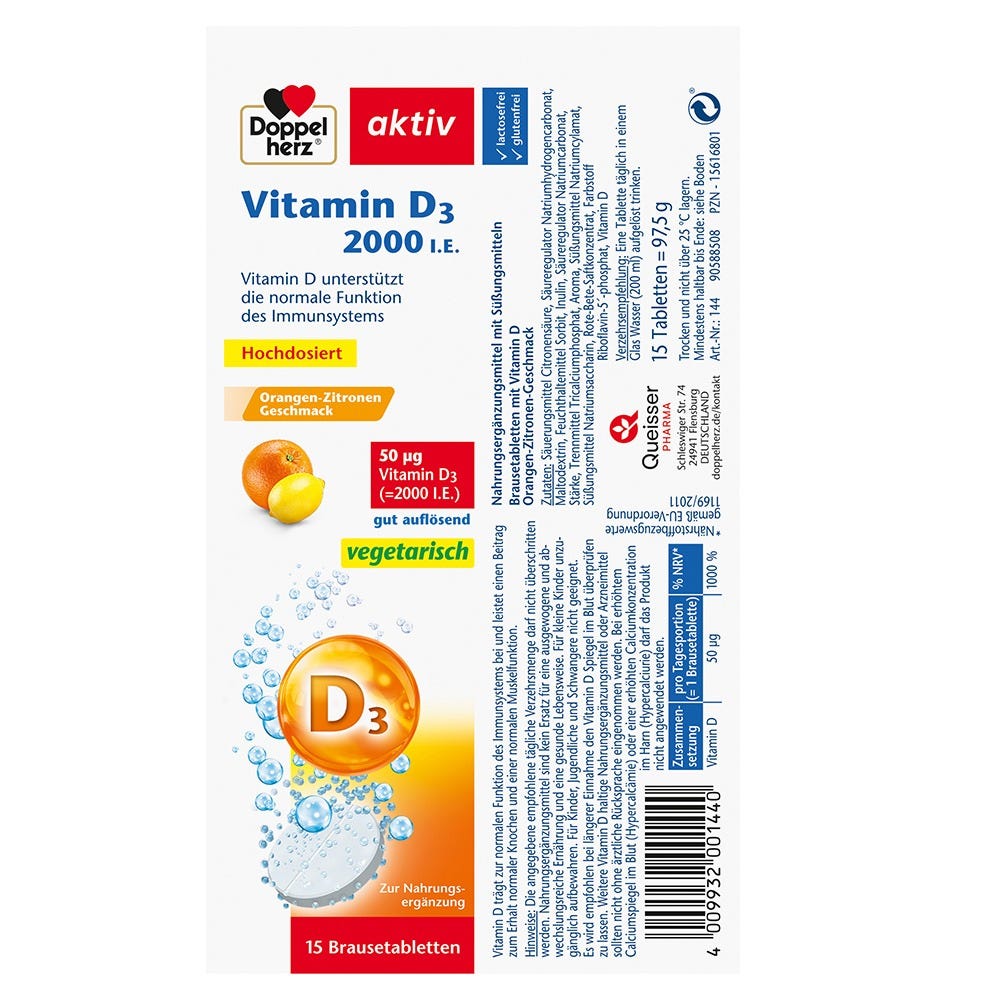 Doppelherz Vitamin D3 2000 I.E. 15 Stück