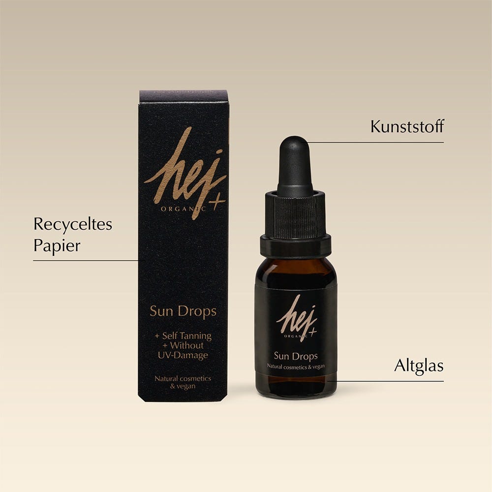 hej ORGANIC Sun Drops Self Tan Drops fürs Gesicht 15 ml
