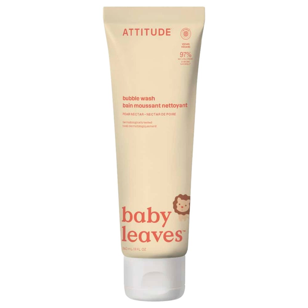 Attitude – Clean Beauty Baby Leaves Bubble Wash Pear Nectar 240 ml