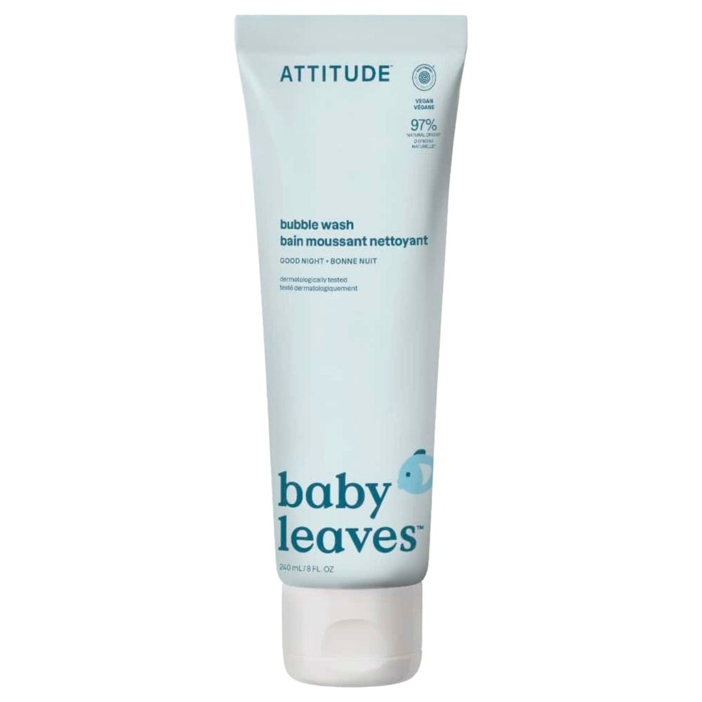 Attitude – Clean Beauty Baby Leaves Bubble Wash Good Night 240 ml