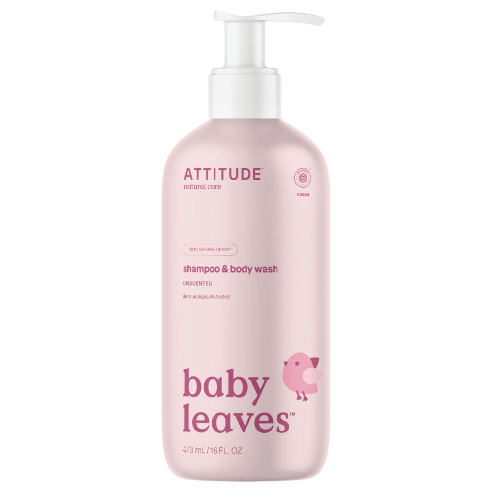 Attitude – Clean Beauty Baby Leaves 2in-1 Shampoo & Body Wash Unsce 473 ml
