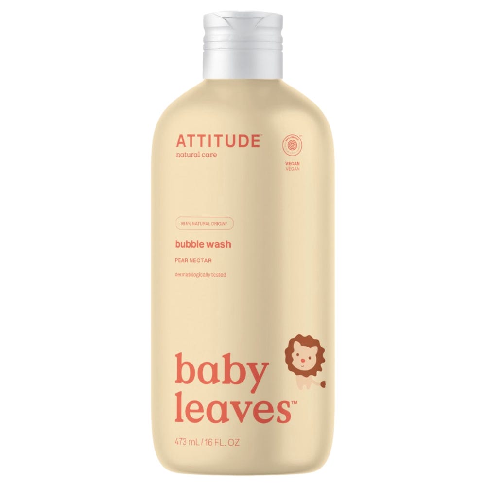 Attitude – Clean Beauty Baby Leaves Bubble Wash Pear Nectar 473 ml
