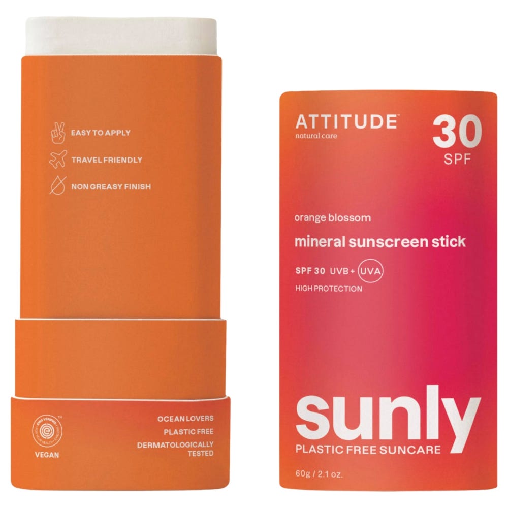 Attitude – Clean Beauty Sunly Sunscreen Stick SPF 30 Orange Blos 60 g