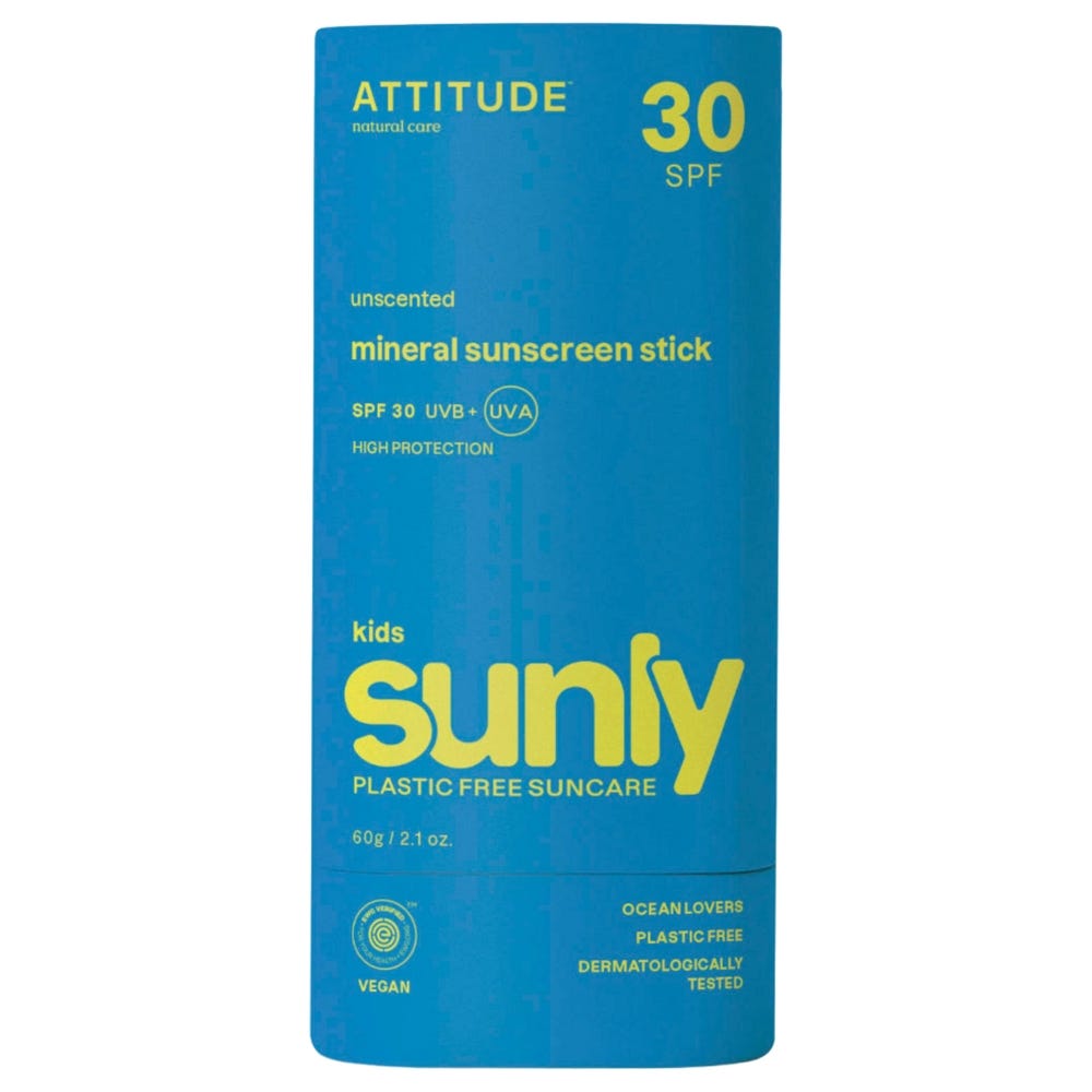 Attitude – Clean Beauty Sunly Sunscreen Stick Kids SPF30 Unscent 60 g