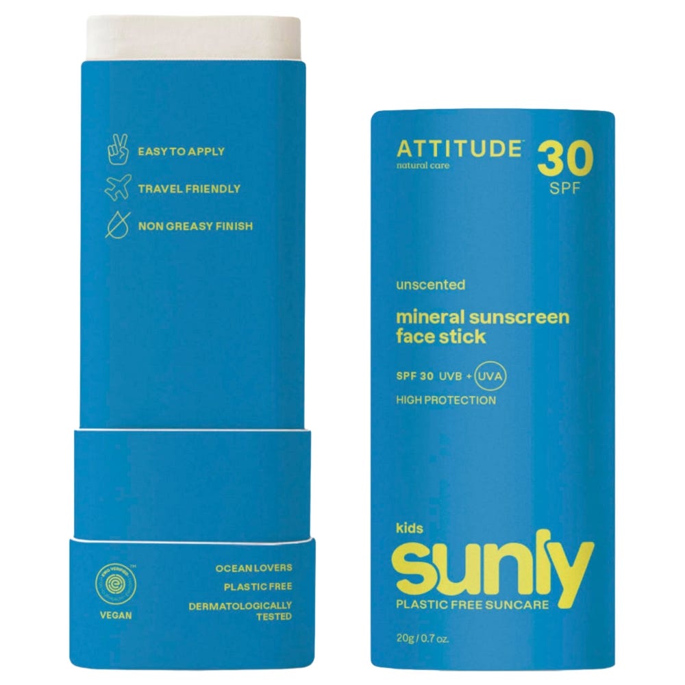 Attitude – Clean Beauty Sunly Sunscreen Face Stick Kids SPF30 20 g