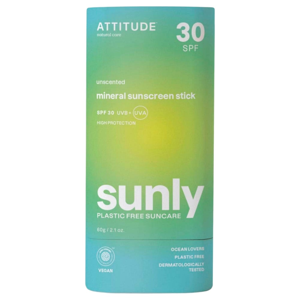 Attitude – Clean Beauty Sunly Sunscreen Stick SPF 30 Unscented 60 g