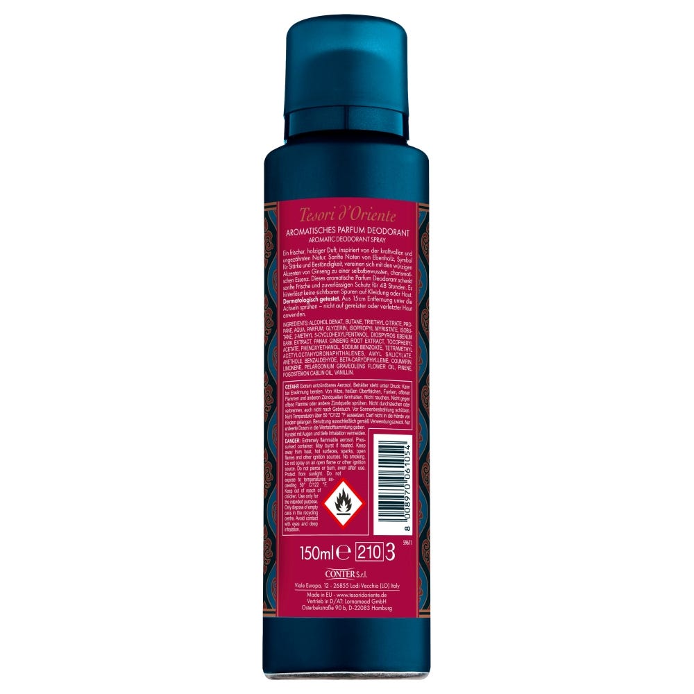 Tesori d'Oriente Parfum Deo MEN Ebony & Ginseng 150 ml