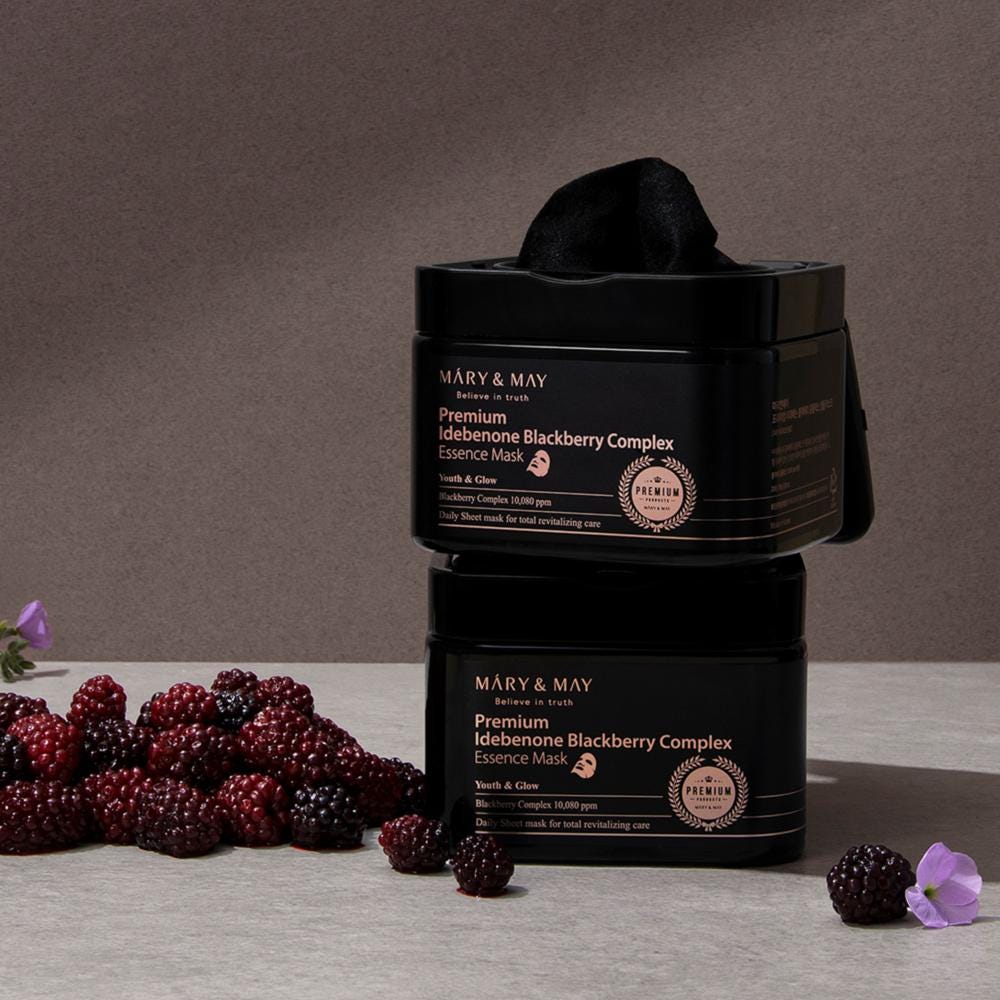Mary & May Premium Idebenone Blackberry Complex Essence Mask 20 Stück