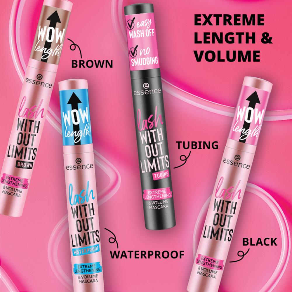 essence lash WITHOUT LIMITS WATERPROOF EXTREME LENGTHENING & VOLUME MASCARA 03 13 ml