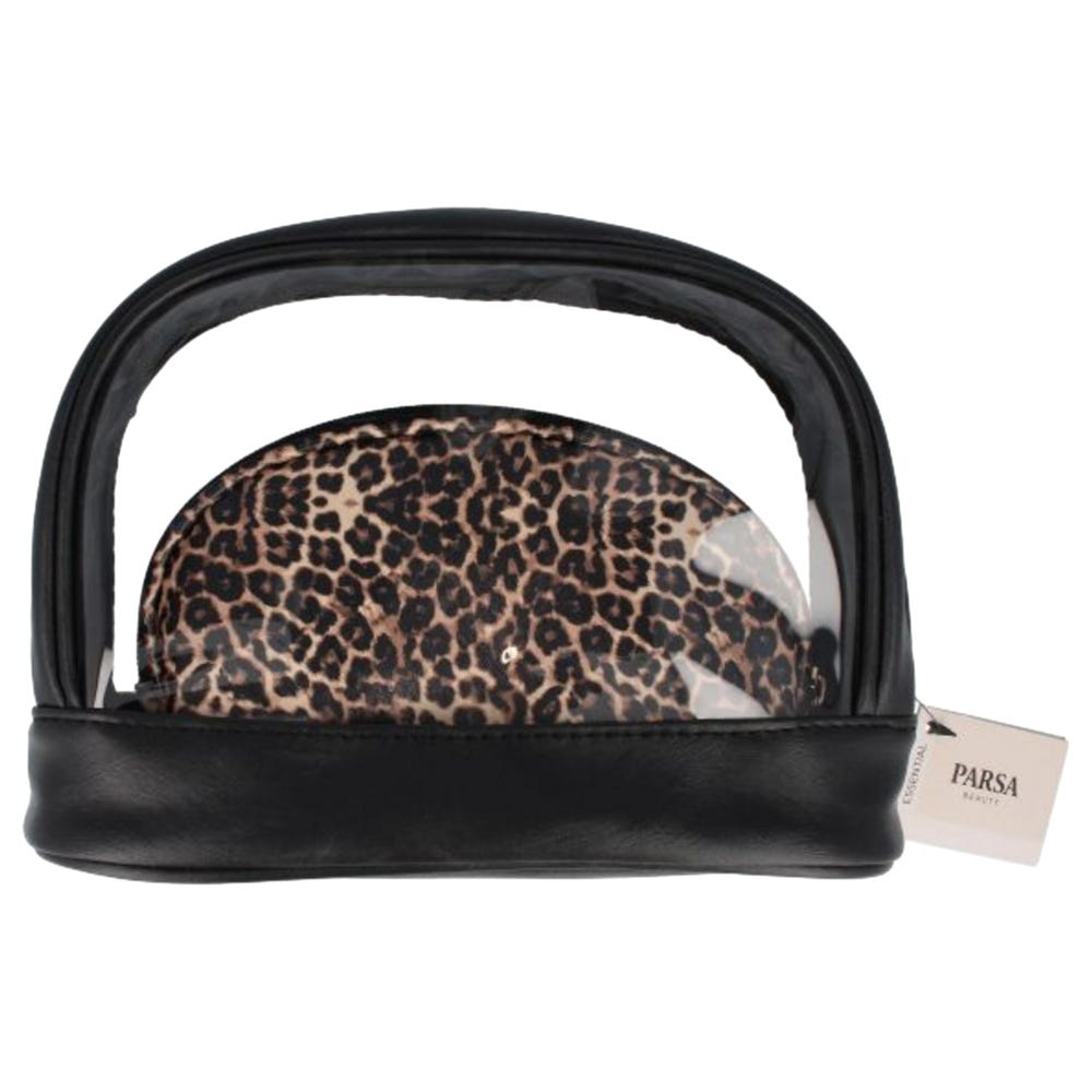 PARSA Beauty Kulturtasche 2 in 1 Leo Print 2 Stück