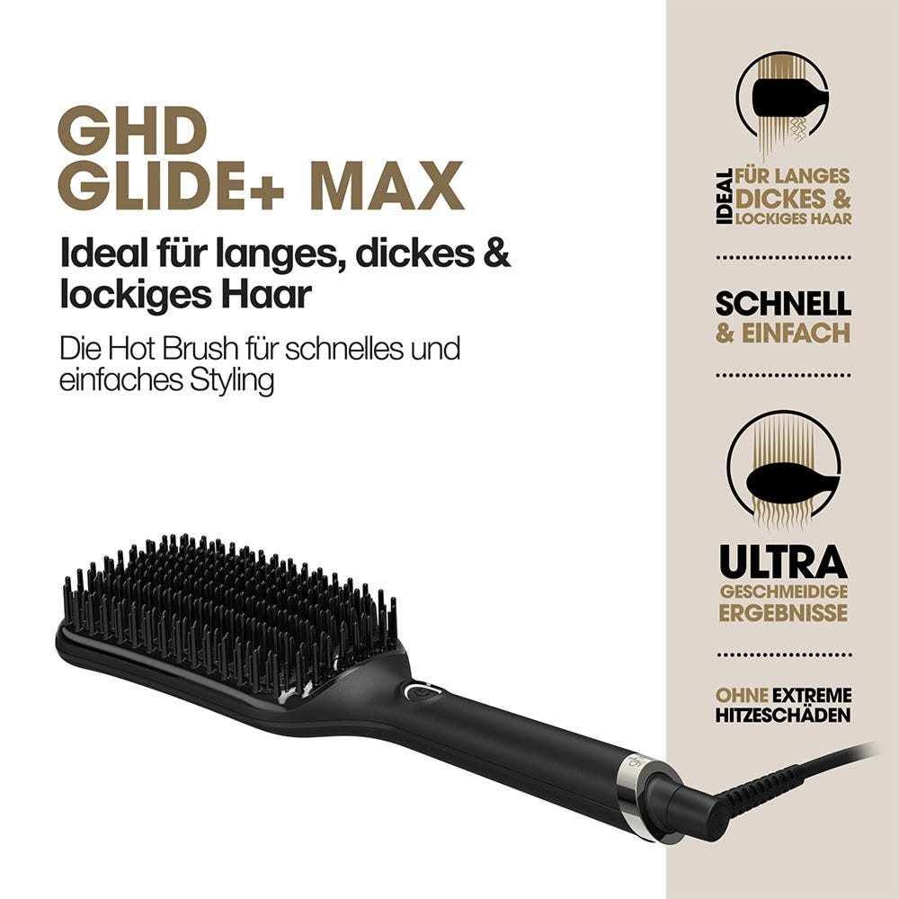 ghd glide+ max Smoothing Hot Brush in Schwarz