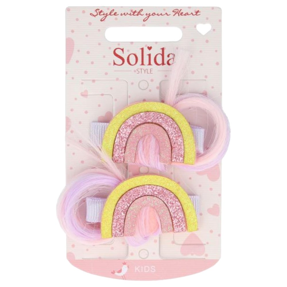Solida Haarclip Regenbogen mit Fake Haar