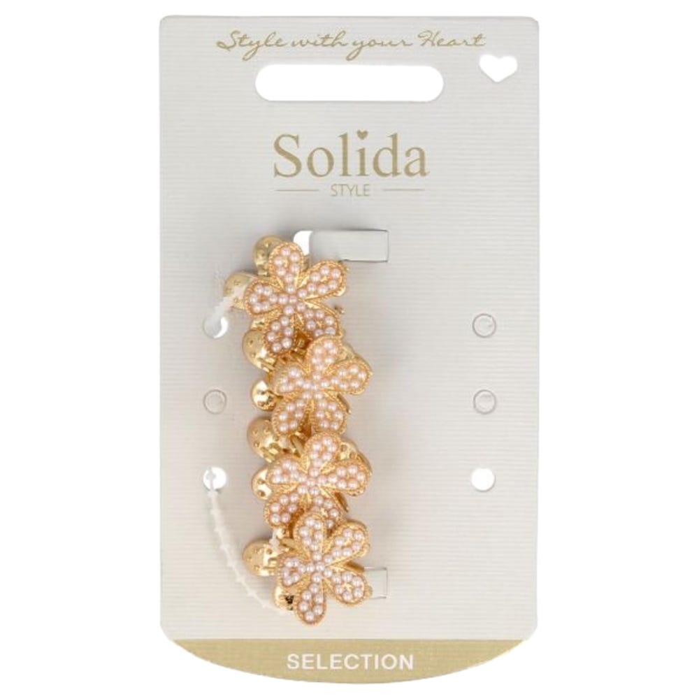 Solida Haarklammer Metall Blume 4 Stück