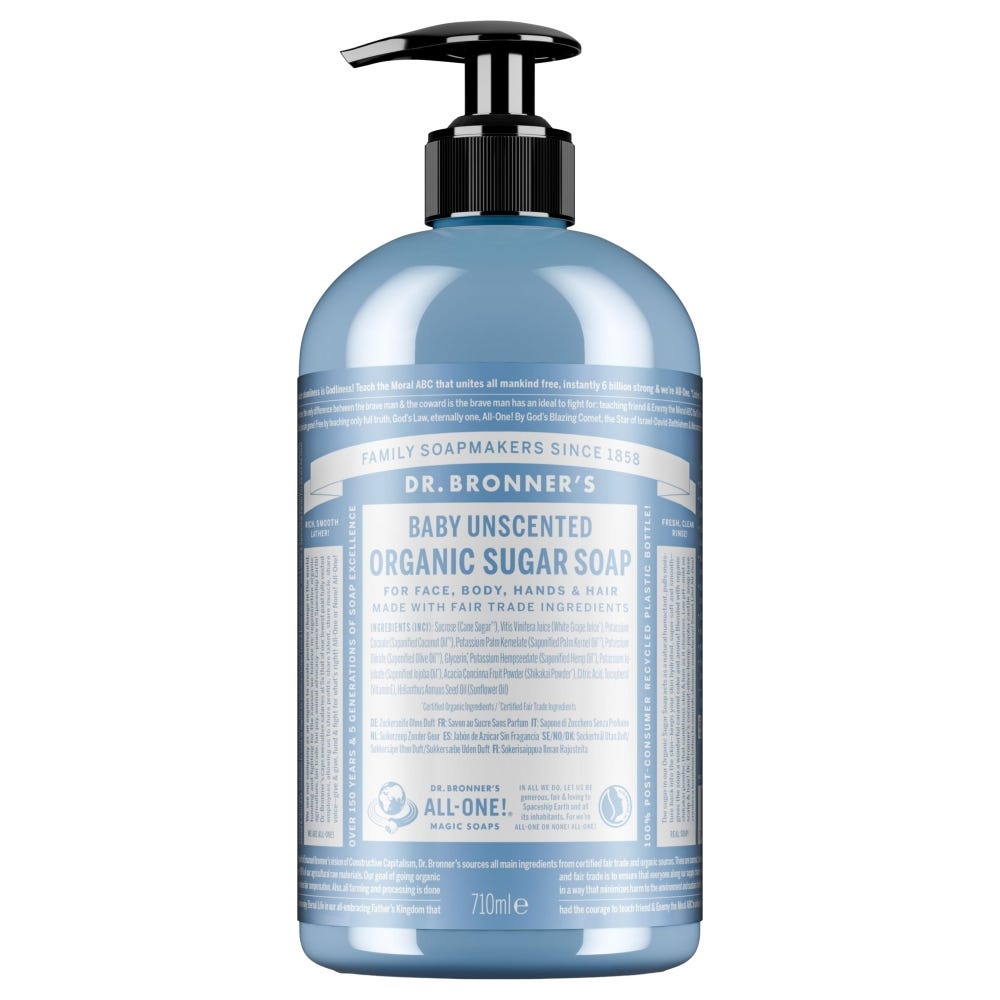 Dr. Bronner’s Organic Sugar Soap Baby parfümfrei 710 ml