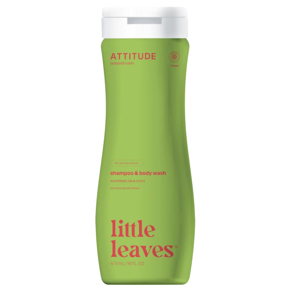 Attitude - Clean Beauty super leaves kids - 2-in-1 Shampoo & Body Wash - Watermelon & Coco 473 ml
