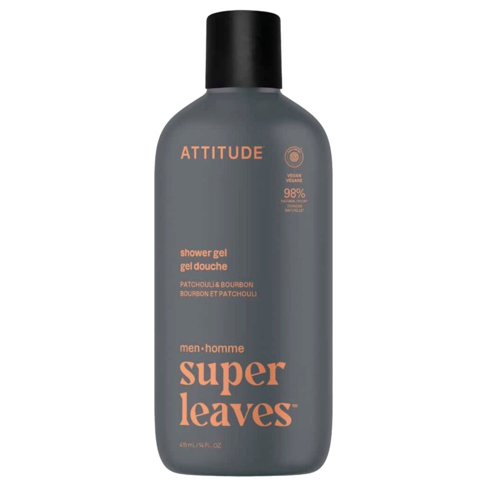 Attitude Clean Beauty super leaves men - Shower Gel - Patchouli & Bourbon 415 ml