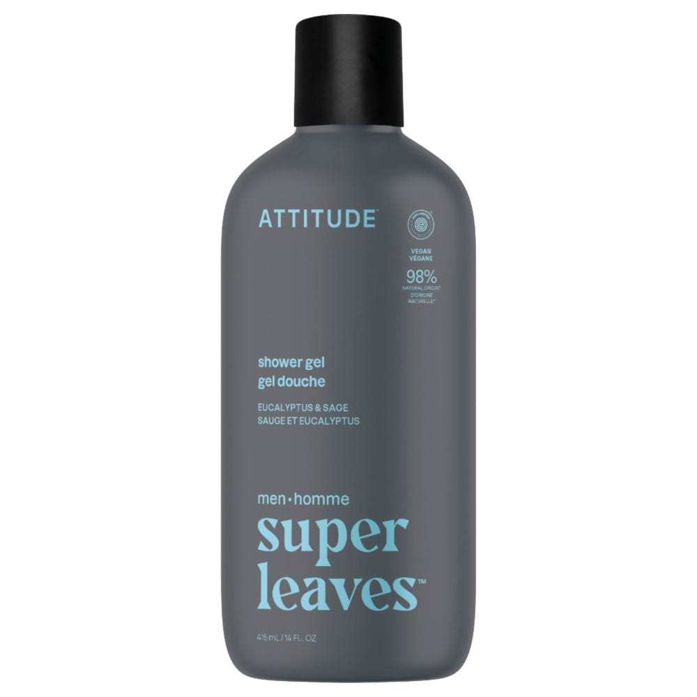 Attitude Clean Beauty super leaves men - Shower Gel - Eucalyptus & Sage 415 ml