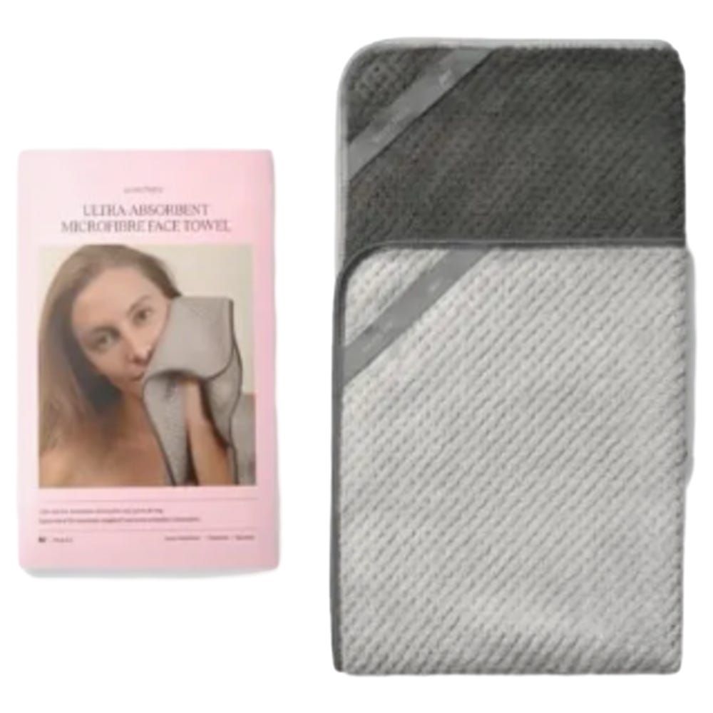 Waschies Ultrasaugstarkes Gesichtstuch 2er Set Dark & Dove Grey