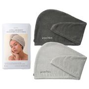 Waschies Ultrasaugstarkes Mikrofaser-Haarturbanhandtuch Blush & Soft Rosé 2er Set