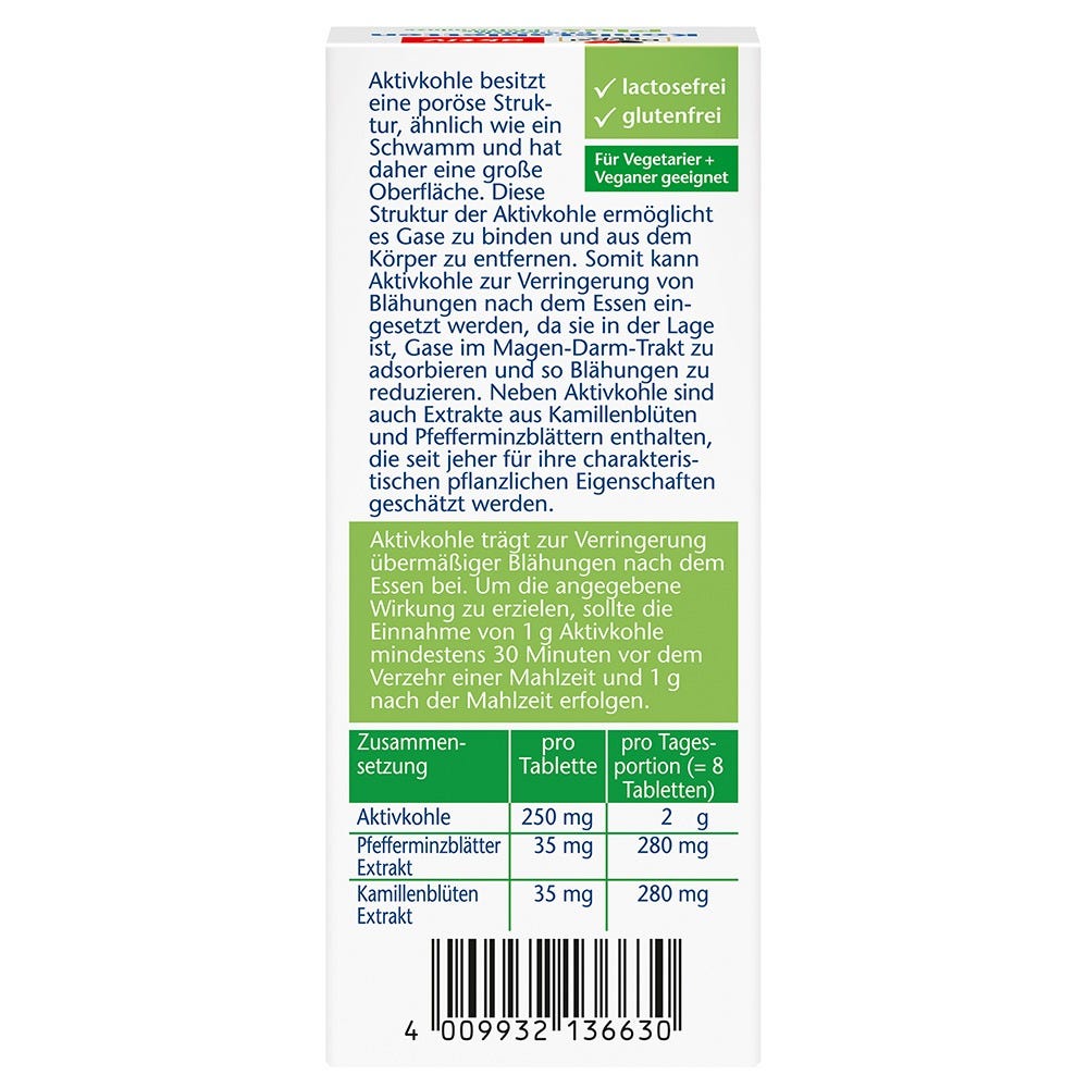 Doppelherz Kohletabletten + Kamille + Minze Tabletten 30 Stück