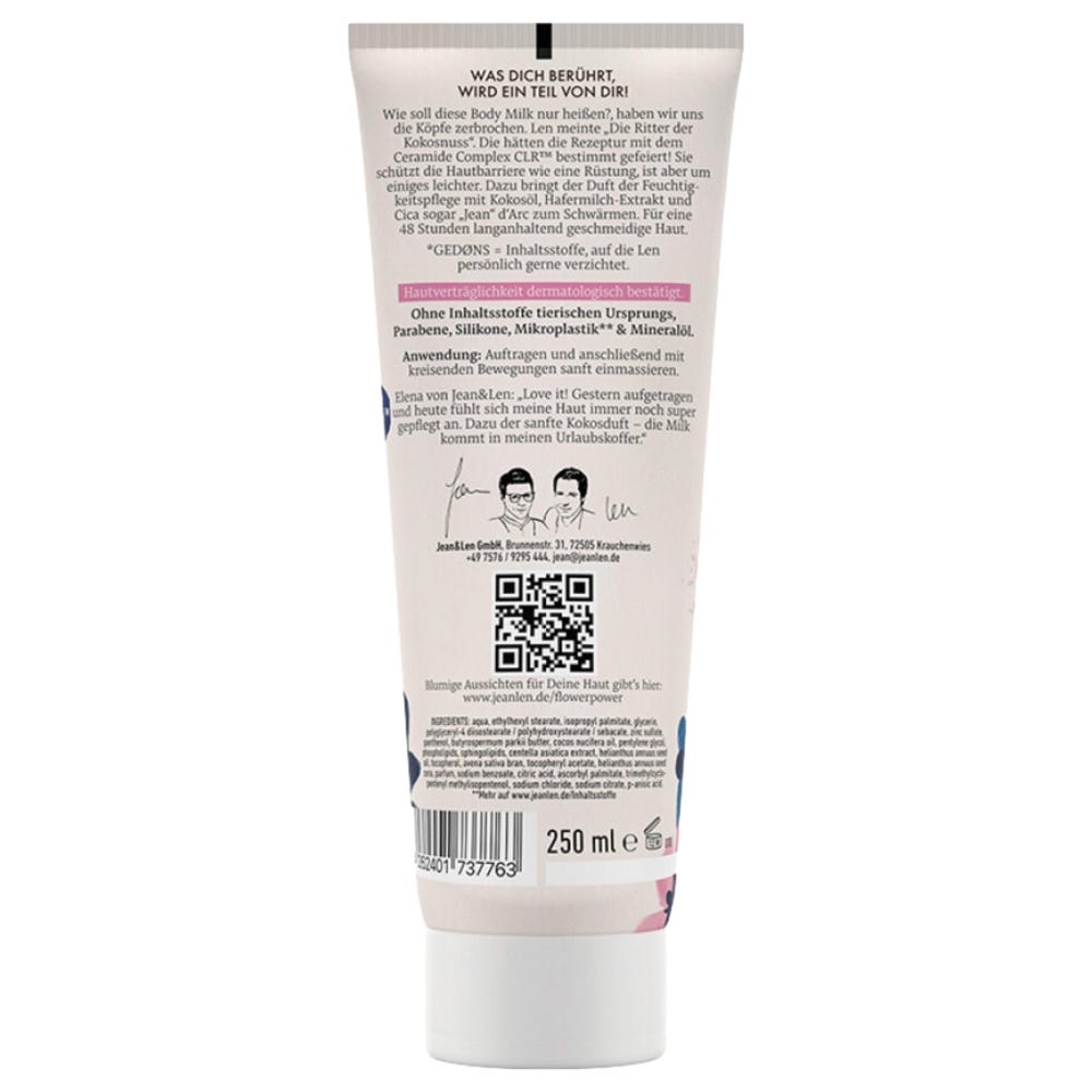 Jean & Len Body Milk Ceramide Complex & Kokosöl 250 ml