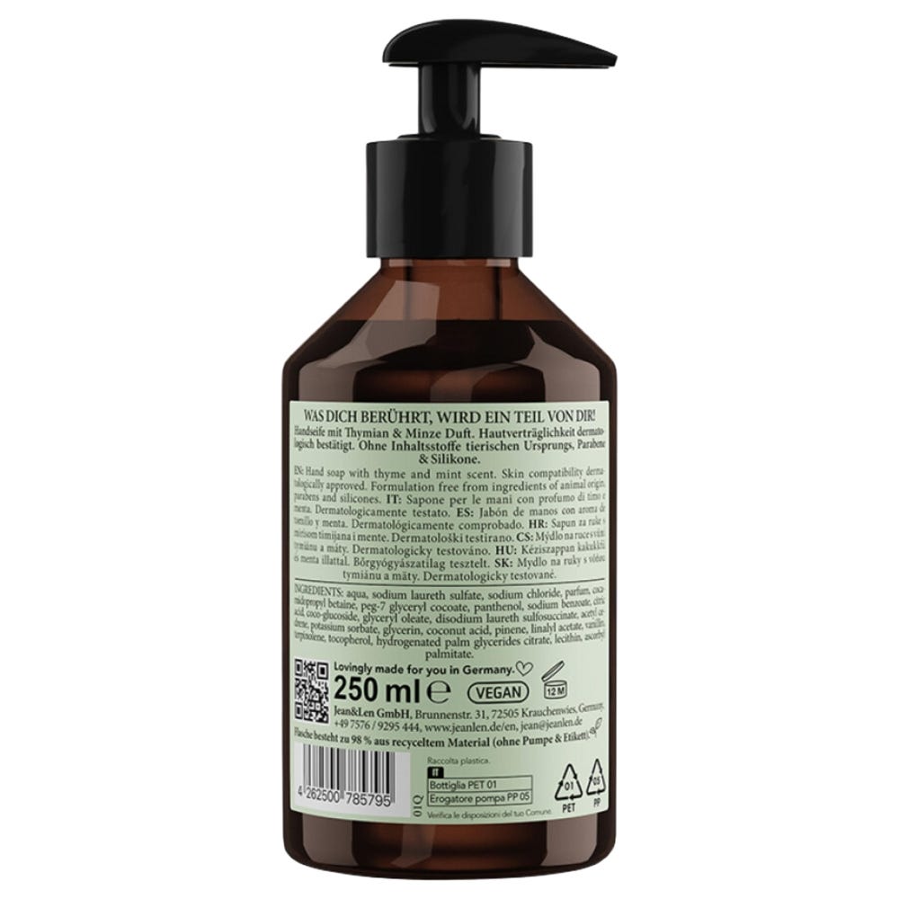 Jean & Len Hand Soap Thymian/Minze 250 ml