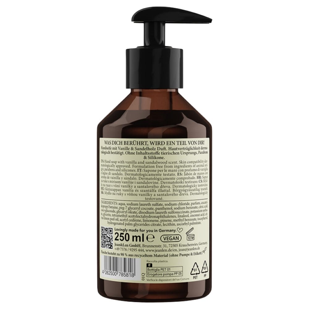Jean & Len Hand Soap Vanille/Sandelholz 250 ml