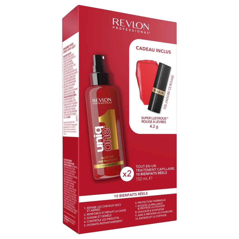 Revlon UniqOne 2x Classic Treatment + Lippenstift Rot