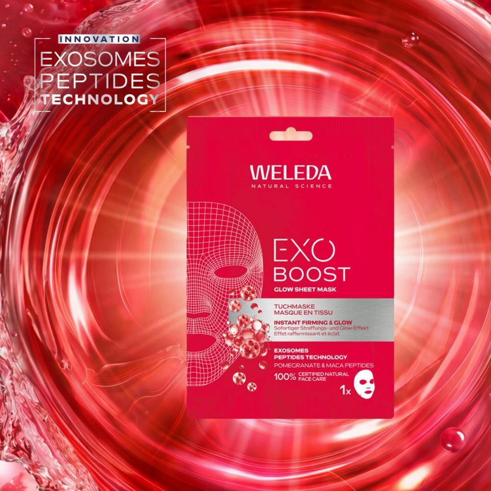 Weleda Exo Boost Youth Power Glow Tuchmaske Granatapfel 1 Stück