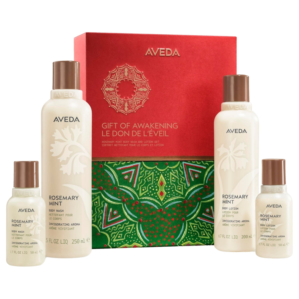 AVEDA Gift of Awakening Rosemary Mint body wash and lotion Set