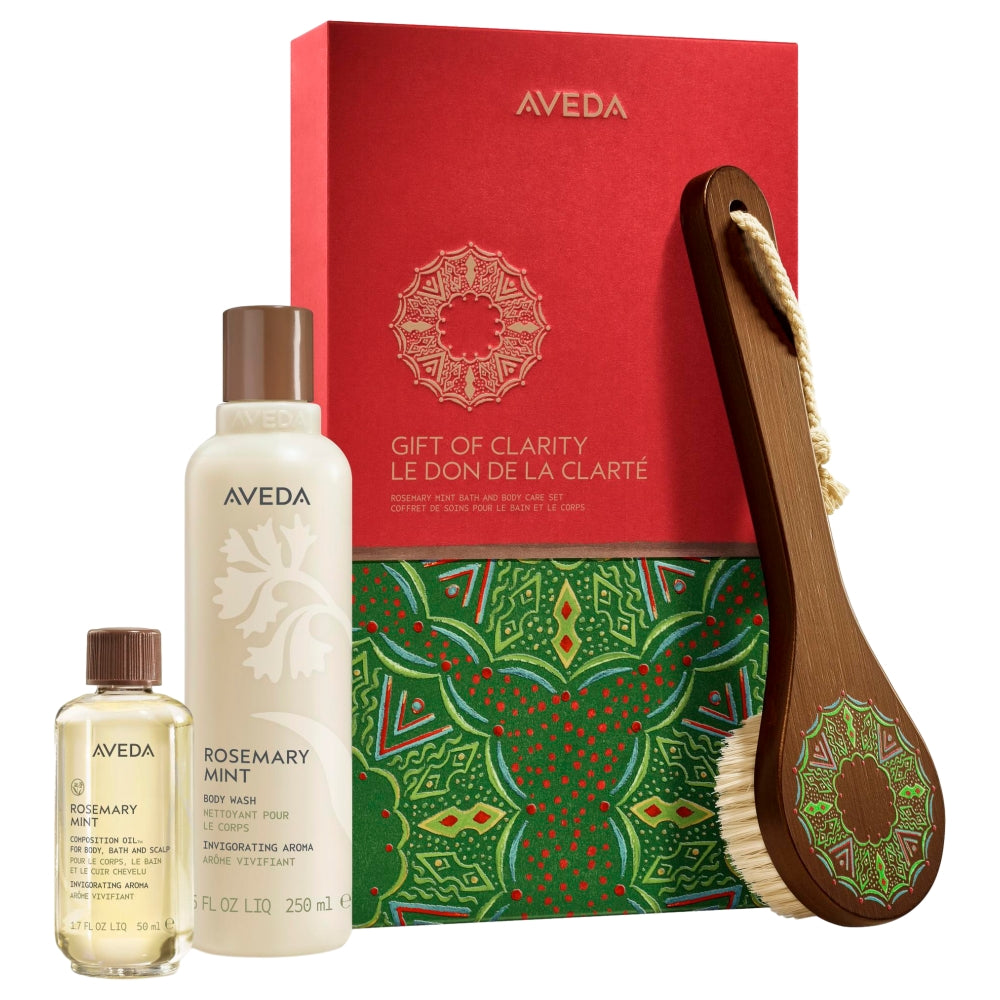 AVEDA Gift of Clarity  Rosemary Mint bath and body care Set
