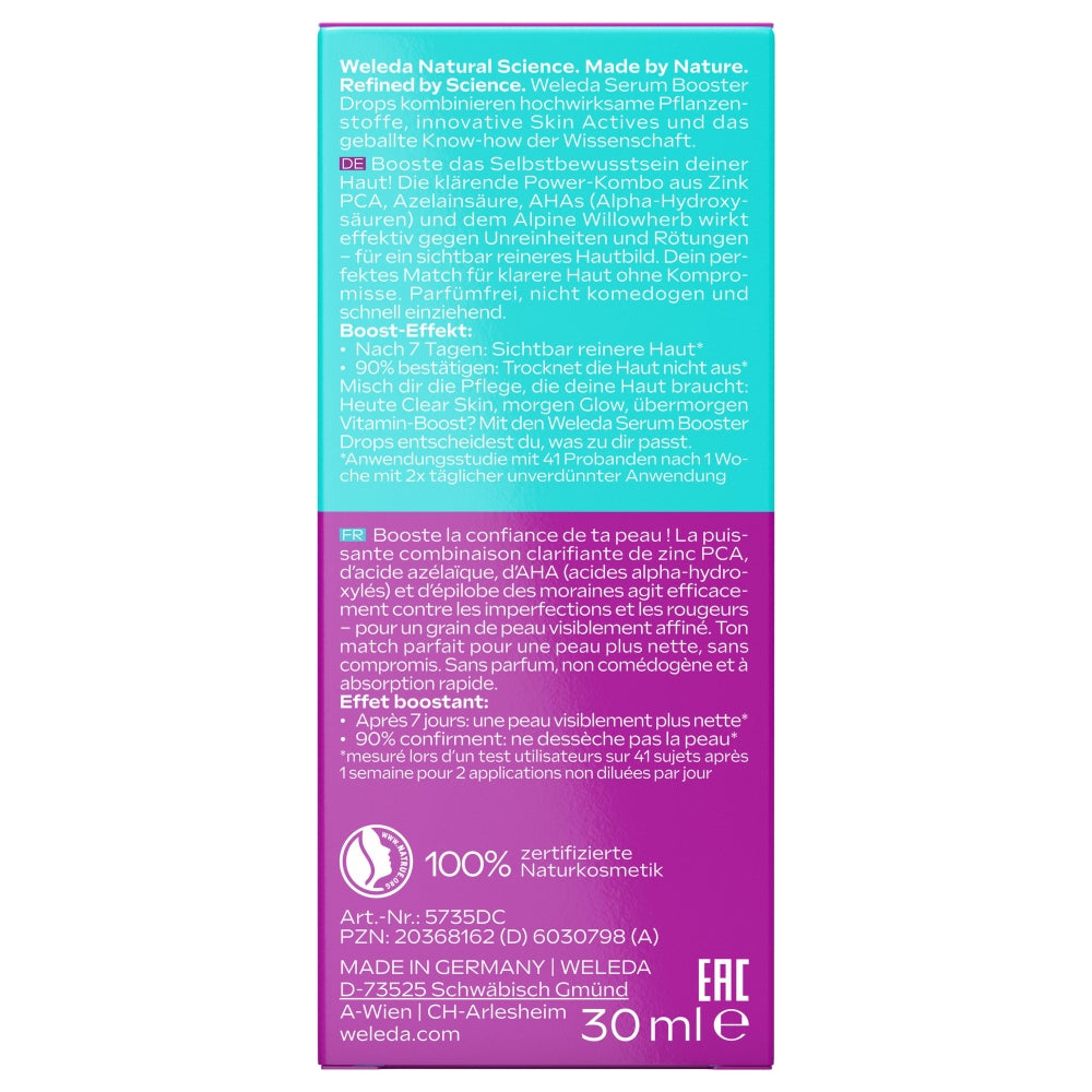 Weleda Clear & Pure Skin Serum Booster Drops 30 ml